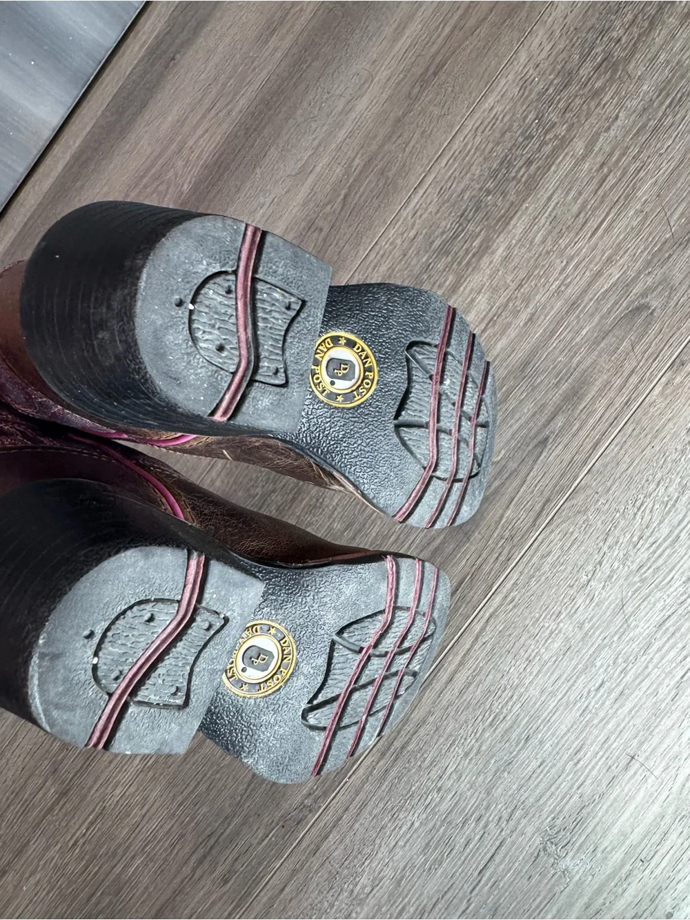 Childrens Pink-Trim Brown Patterned Western Boots